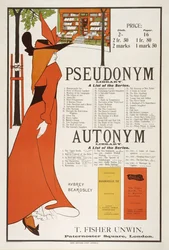 Cartaz para &39;The Pseudonym and Autonym Libraries&39;, publicado por T. Fisher Urwin, 1894 (ver também 61992)